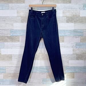 LOFT Curvy High Waist Skinny Corduroy Pants Black Cotton Stretch Womens 29 8